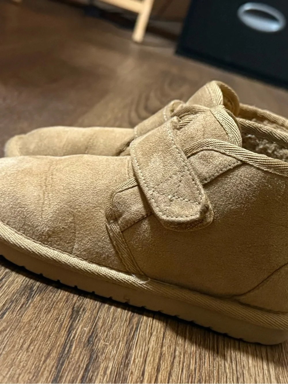 The Children's Place Tan Suede-Look Kids Velcro Boots